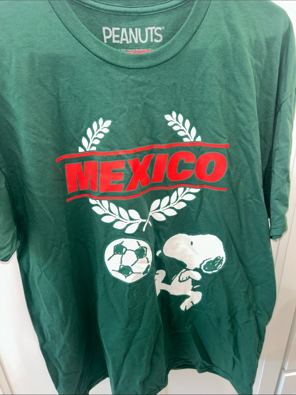 Peanuts Snoopy Mexico Soccer World Cup 2026 T-Shirt Size Large NWT